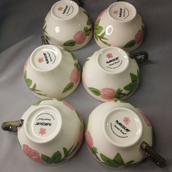 Franciscan Desert Rose 6 Cups and 6 Saucers 2003 Made In China Preowned - Picture 5 of 10